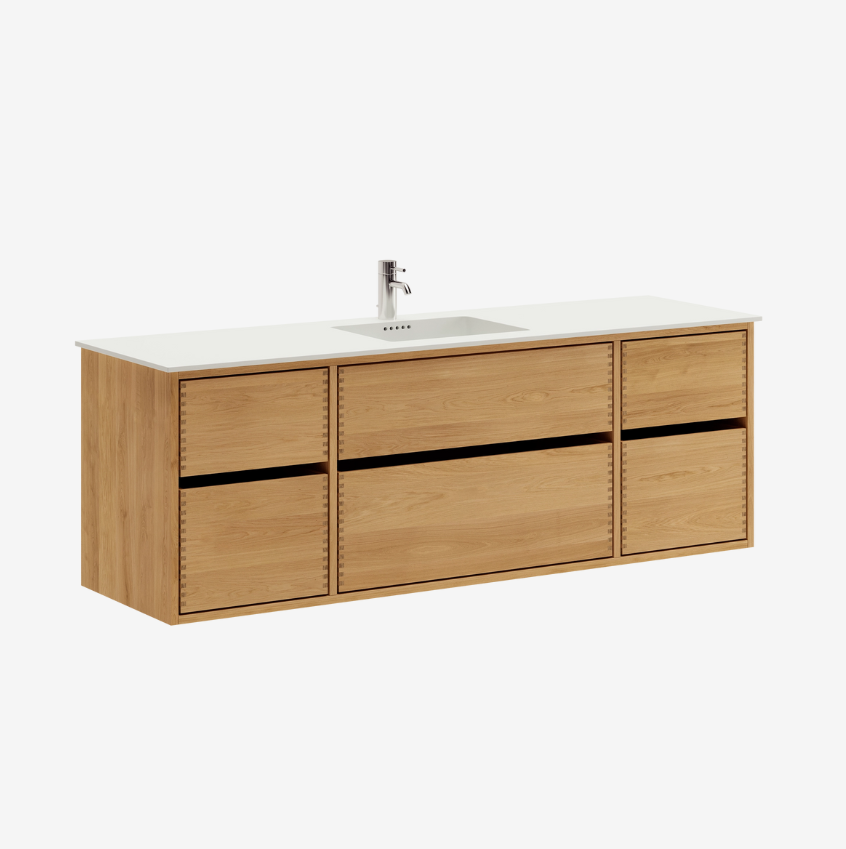 Linea Nordic Oak Serie - 80cm snedker badmøbel