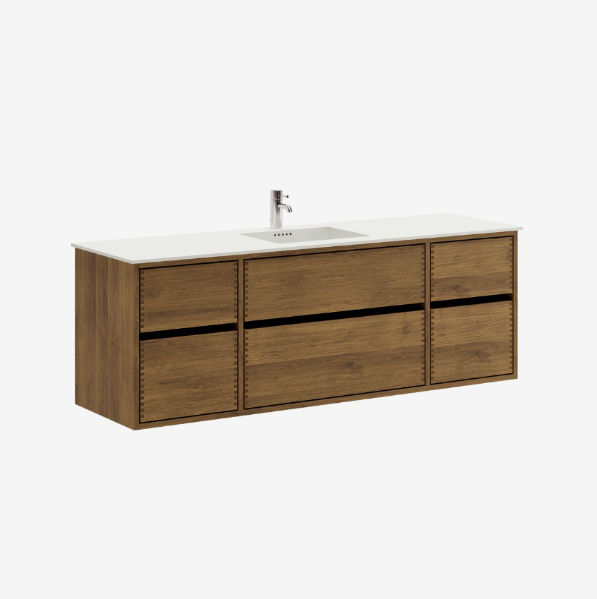 Linea Nordic Oak Serie - 80cm snedker badmøbel