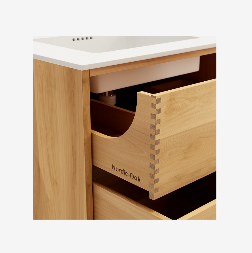 Linea Nordic Oak Serie - 200cm snedker badmøbel