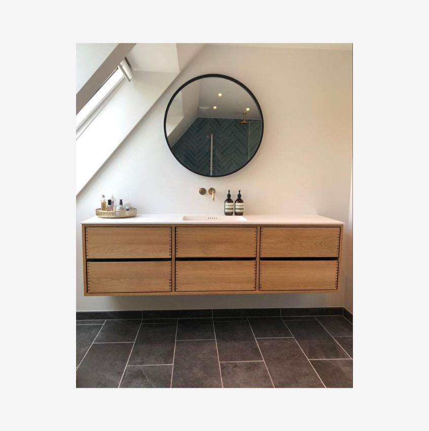 Linea Nordic Oak Serie - 80cm snedker badmøbel
