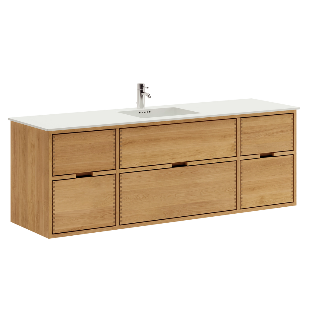 Segment Nordic Oak Serie - 160cm snedker badmøbel