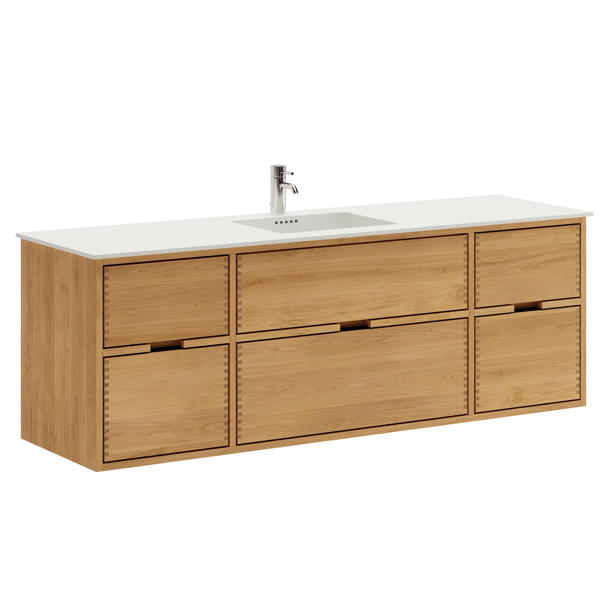 Segment Nordic Oak Serie - 160cm snedker badmøbel